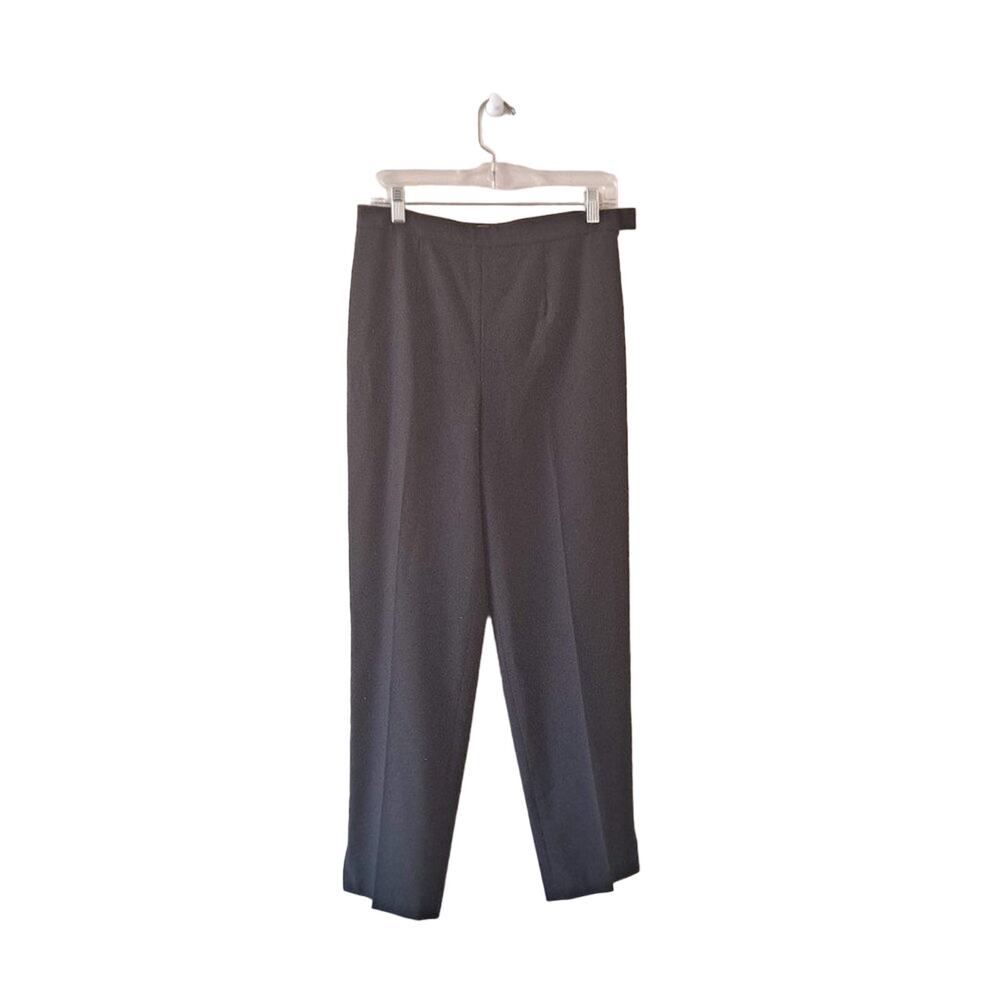 Margaret M Black Ankle Pants with Slits -| Size 8